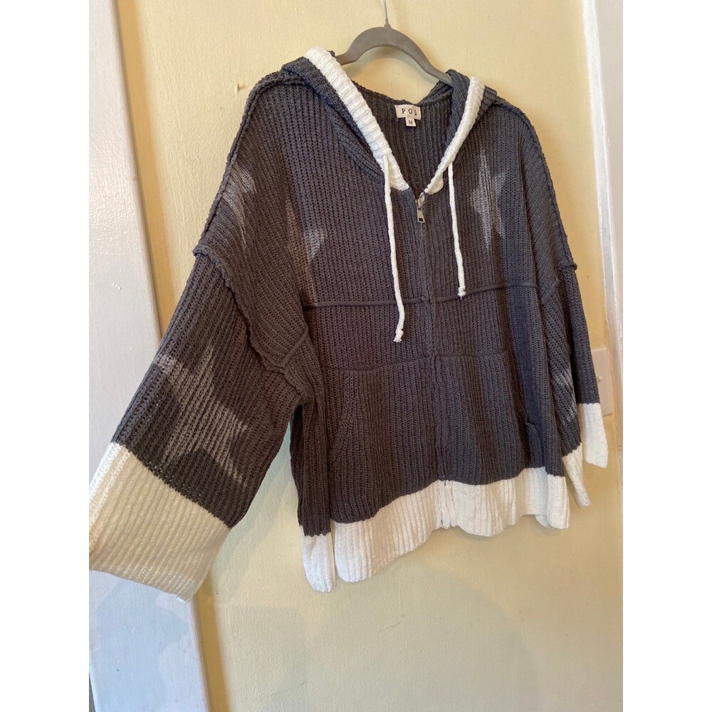 POL cardigan sweater jacket zip up POL sweater NWOT oversized size medium star - Picture 3 of 6